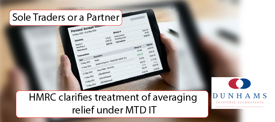Dunhams - HMRC clarifies treatment of averaging relief under MTD IT